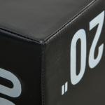 Caixa Pliometria com Fecho de Correr Caixa de Salto com 3 Diferentes Alturas Carga Máxima 120 kg 75x51x61 cm Preto