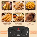 Fritadeira 5 L com Temperatura Ajustável até 190 °C, Janela de Visualização e Temporizador 60 min