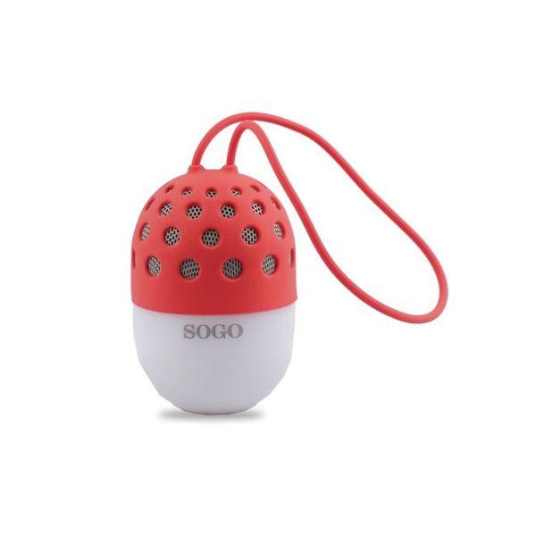 Mini Coluna Bluetooth c/ LED (Vermelho) - SOGO