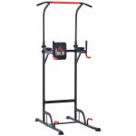 Torre de Exercícios Estação Multifuncional Altura Ajustável com 7 Orifícios para Treinamento Fitness para Casa Academia Escritório Carga Máxima 120kg 123x98x189 - 239cm Preto e Vermelho