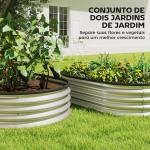 Conjunto de 2 Caixas de Plantio de Exterior em Aço Galvanizado para Terraço Jardim 135x90x30 cm Prateado