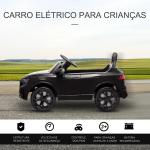 Carro Elétrico Infantil para Crianças de 3 - 5 Anos Licença Audi RS Q8 com Bateria 6V Controle a Distância Música MP3 Buzina e Luzes Velocidade Máx. 3km/h 101x62x51cm Preto