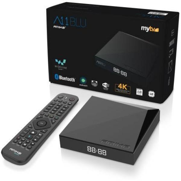 Receptor IPTV OTT Android A11 Blu 2GB/16GB Wi - Fi 4K MyTV2 - AMIKO