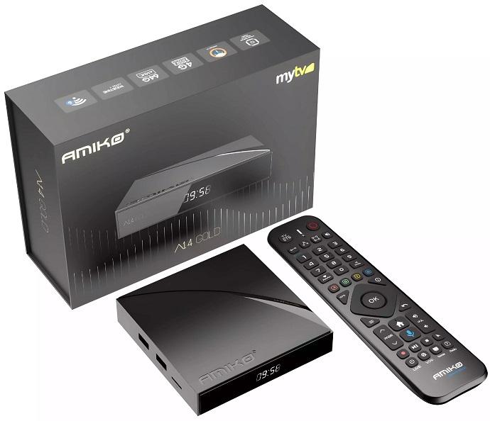 Receptor IPTV OTT Android A14 Gold 4GB/64GB Wi - Fi 4K MyTV3 - AMIKO