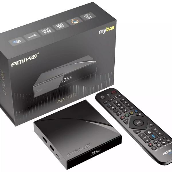 Receptor IPTV OTT Android A14 Gold 4GB/64GB Wi - Fi 4K MyTV3 - AMIKO