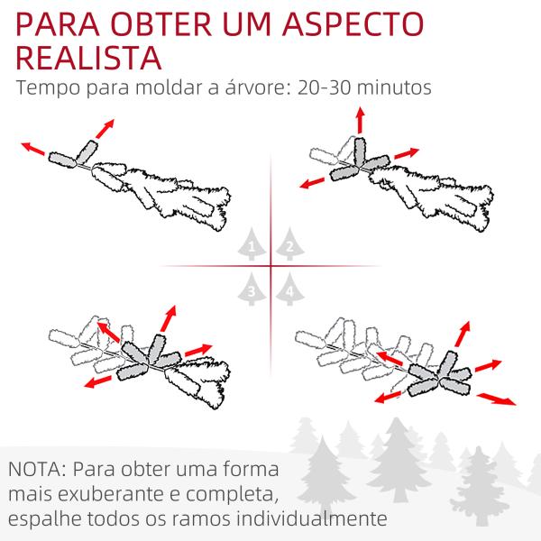Árvore de Natal 180 cm Árvore de Natal Artificial com 618 Ramos e Suporte de Metal Árvore de Natal para Interior Verde