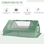 Estufa Pequena para Cultivo com 4 Janelas Enroláveis, Estrutura de Aço e Cobertura PE Anti - UV 180x140x80 cm Verde