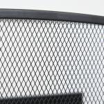 Frente para Lareira de 3 Painéis Dobrável com Dobradiças Estrutura Metálica e Malha Decorativa 132,5x76,5cm Preto