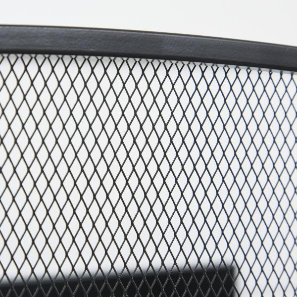 Frente para Lareira de 3 Painéis Dobrável com Dobradiças Estrutura Metálica e Malha Decorativa 132,5x76,5cm Preto