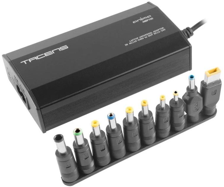 Carregador Universal Anima 100W p/ Portáteis c/ 8 Conetores (Preto) - TACENS