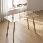 Mesa de Jantar Retangular Moderna para 6 Pessoas Superfície de Vidro Temperado 150x75x76 cm Transparente