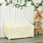 Capa Protetora para Banco 2 Lugares Capa Protetora de Móveis Impermeável Exterior Jardim Proteção contra Chuva e Sol 140x84x56/94cm Creme