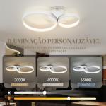 Candeeiro de Teto LED 40W Candeeiro Moderno com Iluminação LED 3000K/4000K/6500K 59x38x7,4 cm Branco