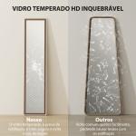 Espelho de Pé 157x37 cm Espelho Corpo Inteiro Grande com Moldura Bicolor para Utilizar Inclinado ou Suspenso Madeira