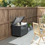 Baú de Exterior 295 L Baú de Armazenamento de Aço Galvanizado com 1 Fechadura para Jardim 100x62x65 cm Cinza Escuro