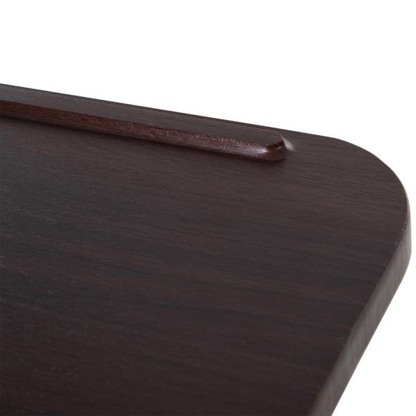 Mesa Auxiliar com Rodas para Sofá e Cama Altura Ajustável e Estrutura de Aço 77x40x76 - 100 cm Nogueira Escura
