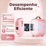 Frigorífico Pequeno de Cosméticos 4L 9V/240V para Arrefecer e Aquecer Mini Frigorífico para Beleza 20,3x26,3x28 cm Rosa