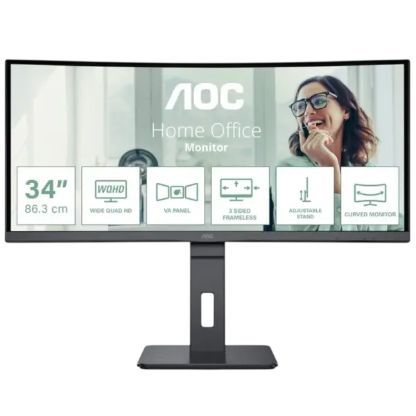 Monitor Curvo 34 UltraWide Quad HD LED (Preto) - AOC
