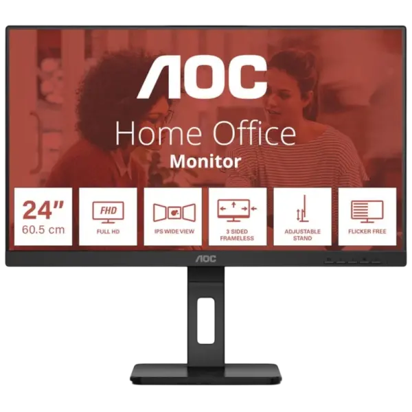 Monitor 24 E3 24E3QAF Full HD IPS (Preto) - AOC