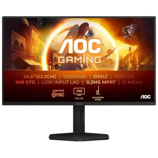 Monitor Gaming 25G4SXU IPS W - LED 24.5 FHD 16:9 310Hz(OC) VESA Adaptive Sync G - SYNC Compatible - AOC