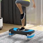 Step para Exercício Aeróbico Plataforma Step com Altura Ajustável em 3 Níveis com Carga Máxima 150kg para Exercício em Academia Casa 80x31x10 - 20cm Azul