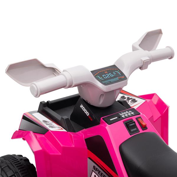 Quadriciclo Elétrico para Crianças Veículo Elétrico a Bateria de 6V com Velocidade de 2,5 km/h 70x41,5x48,5 cm Rosa