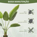 Planta Artificial Decorativa 109 cm Bananeira Artificial com Vaso e Folhas para Interior Casa Sala de Estar Escritório Verde