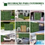 Vedação Artificial em Rolo 3x1m para Balcão Jardim Exterior Planta Decorativa de Parede PE Verde