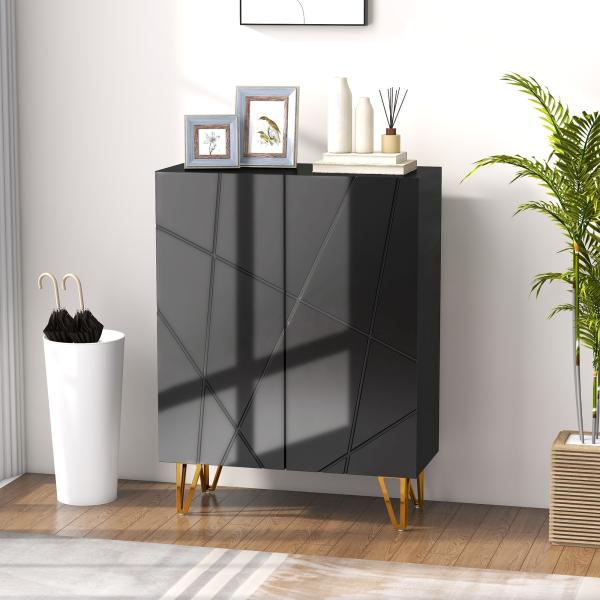 Móvel Sapateira de Entrada Armário Sapateira com Prateleiras Ajustáveis para 15 - 20 Pares de Sapatos 72x31,5x95 cm Preto