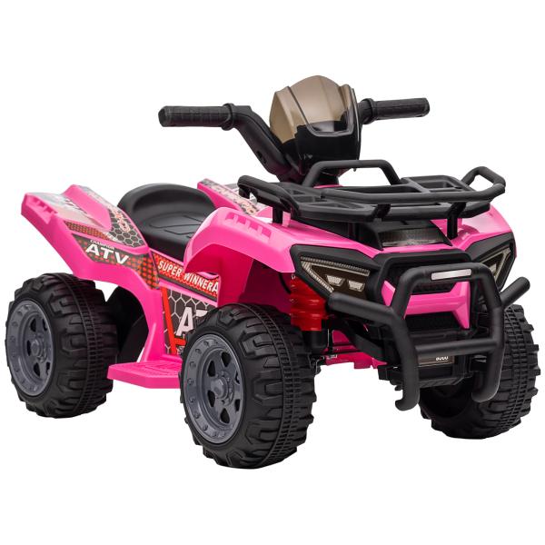 Quadriciclo Elétrico para Crianças Veículo Elétrico a Bateria 6V Infantil com Velocidade 2km/h 70x42x45 cm Rosa