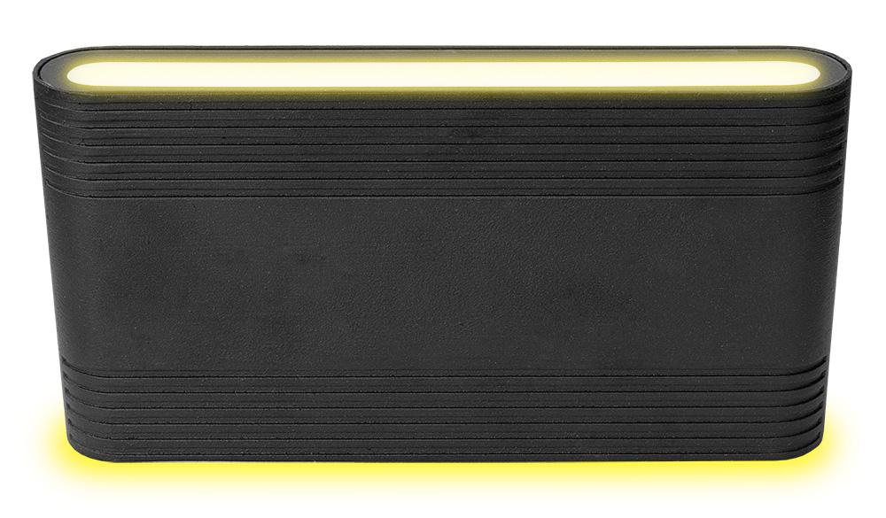 Projector Muro LED 10W Branco F. 6000K 1000Lm - Preto