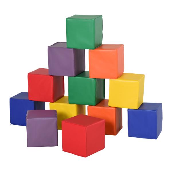Conjunto de 12 Blocos Psicomotricidade para Crianças Blocos de Construção Brinquedo para Aprendizagem Multicor