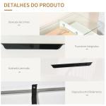 Sapateira Entrada Estreito Móvel para 16 pares de Sapatos com 2 Portas Gaveta Prateleira Aberta e Bancada de Vidro 89x23x96 cm Branco