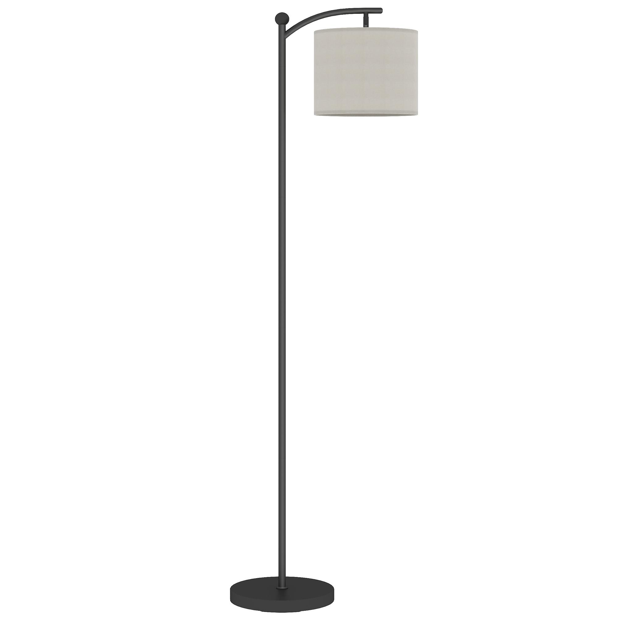 Candeeiro de Pé LED 11 Níveis, Controlo Remoto, Temporizador 60 min, 54,3x30,6x159,6 cm Preto e Creme
