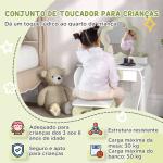 Toucador Crianças com Espelho e Banco Toucador de Maquilhagem para Crianças de 3 - 6 Anos 55x34x87,5 cm Branco e Verde Pastel