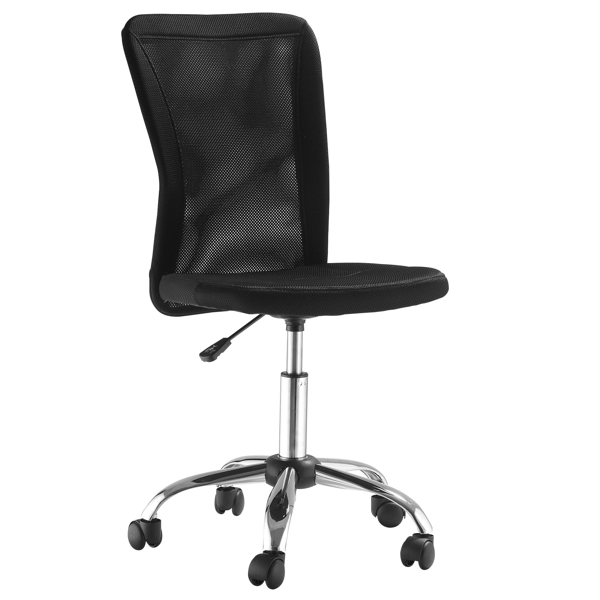 Cadeira de Escritório de Malha Giratória sem Apoio para os Braços com Altura Ajustável Carga 43x58x90 - 100 cm Preto
