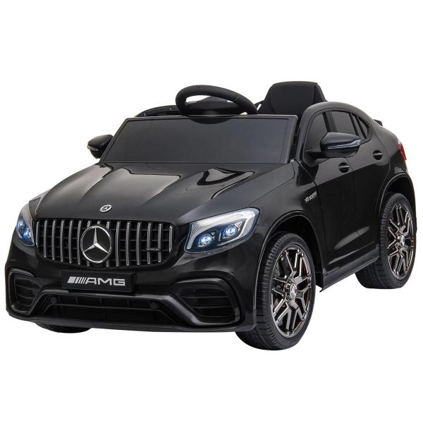 Carro Elétrico Infantil Mercedes AMG 12V com Controle Remoto Música Luzes Abertura da Porta Passeio para Crianças 3 - 5 Anos Preto 115x70x55 cm