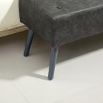 Banco de Pé de Cama Multifuncional Clássico Banco Dormitório com Pés de Madeira e Assento Acolchoado 114x38x42 cm Cinza
