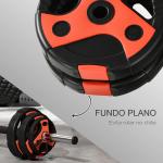 Conjunto de Barra de Pesos com Discos Conjunto de Musculação com Discos 1,25kg 2,5kg e 5kg 140x17x17cm Preto e Vermelho