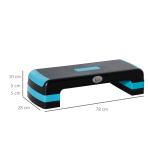 Plataforma Step Fitness com Altura Ajustável de 10/15/20 cm Plataforma de Exercício 78x28x20 cm Azul e Preto
