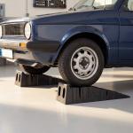 Conjunto de 2 Rampas para Carro em Plástico Portáteis Carga até 2,5 Toneladas 91x30x21 cm, Preto