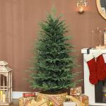 Árvore de Natal Artificial 150 cm com 1186 Ramos Densos Suporte Metálico Dobrável para Interior Verde
