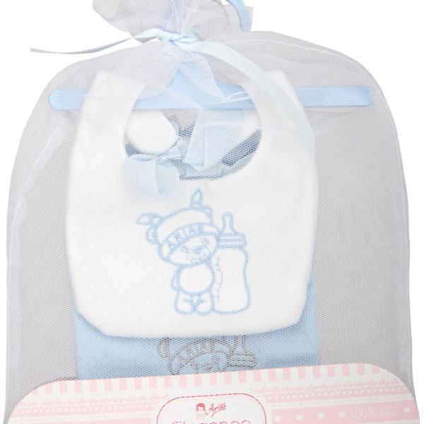 Set 2 Babetes Azul e Branco Lacinho - ARIAS