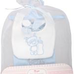 Set 2 Babetes Azul e Branco Lacinho - ARIAS