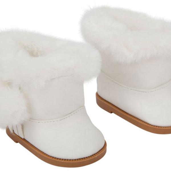 Set Botas Branco com Pelo para Bonecos 45 cm - ARIAS