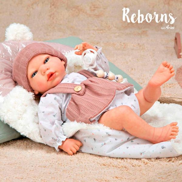 Reborn 40 cm com Peso Sandra Rosa com Manta - ARIAS
