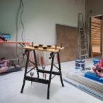 Bancada de trabalho dobrável com braçadeiras Uso Doméstico Ferro MDF 70 kg 56x62x75 cm