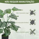 Conjunto de 2 Plantas Artificiais Decorativas 65 cm Plantas Artificiais com Vaso e Folhas para Interior Verde