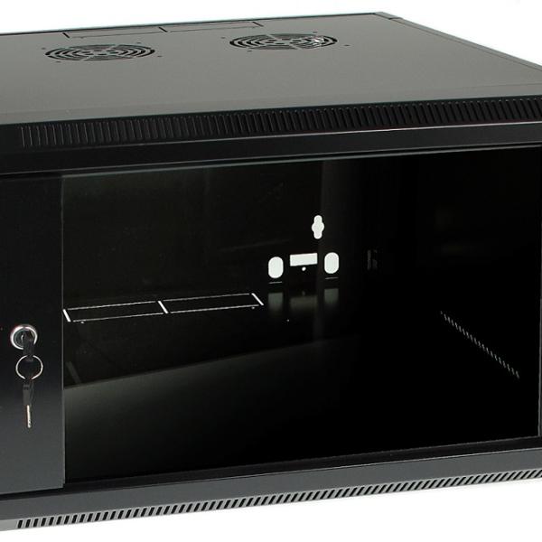 Armário Bastidor p/ Pendurar 19 6U (600mm) com Porta Vidro