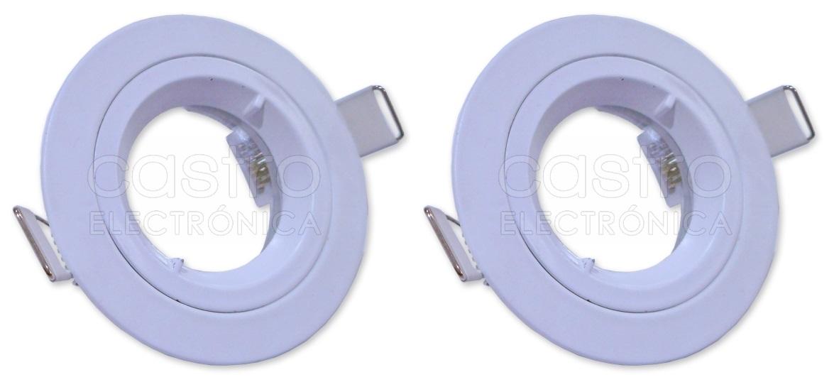 Pack 2x Aro Redondo Fixo Branco ESTANQUE IP65 p/ Lampadas MR16 - GU10